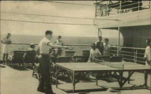 Ping Pong Table Tennis - Panama Pacific Big 3 Steamship Postcard G19