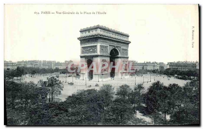 Old Postcard Paris Vue Generale L Place de l Etoile