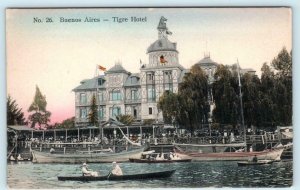 BUENOS AIRES, ARGENTINA Beautiful Handcolored TIGRE HOTEL c1910s Postcard