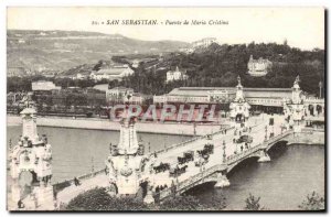 Postcard Old San Sebastian Puente Maria Cristine