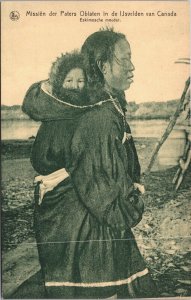 Canada Missien Der paters Oblaten Eskimo Mother Native Vintage Postcard 03.62