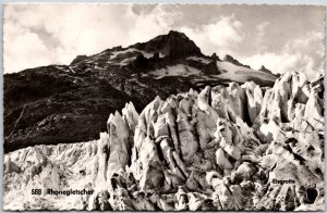 1950's Rhonegletcher Eisgrotte Switzerland Real Photo RPPC Posted Postcard