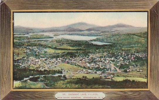 New York Adirondacks Saranac Lake Village From Baker Mountain