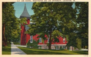 Vintage Postcard 1930's Lee Chapel Washington & Lee University Lexington Va.