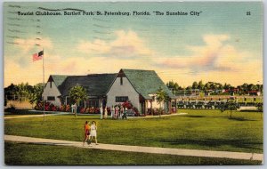 Vtg St Petersburg Florida FL Tourist Clubhouse Bartlett Park 1940s View Postcard