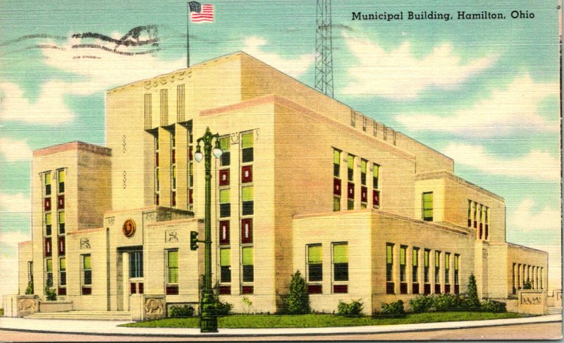 Hamilton OH Municipal Building Postcard unused (23989)