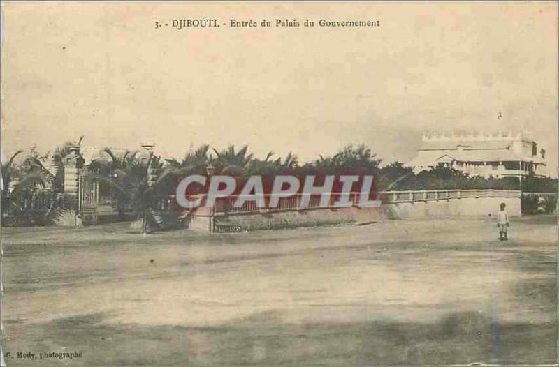 CPA 3 djibouti entree du palais du gouvernement