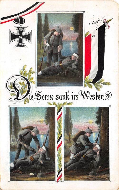 BG4077 sonne sank im  westen soldier germany military militaria propaganda