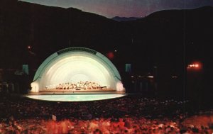 Vintage Postcard 1957 Hollywood Hills Music Lovers Hollywood Bowl California CA