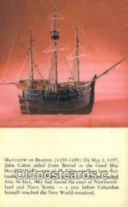 Mathew Of Bristol, Newfoundland, Nova Scotia Sailboat Unused 