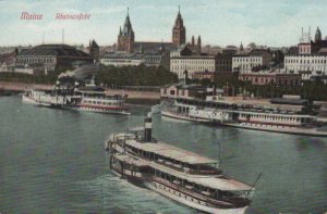 Germany Postcard - Mainz - Rheinanficht - Steam Boats  RS24116