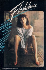 Jennifer Beals in Flashdance Ad, Beautiful Ballerina, Athletic Girl Legs 1983