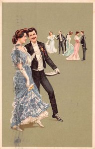 Romance Couple Dancing Embossed PFB Vintage Postcard AA59010