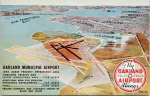 Oakland Municipal Airport Oakland CA Proposed Expansion Frank Day Postcard E79