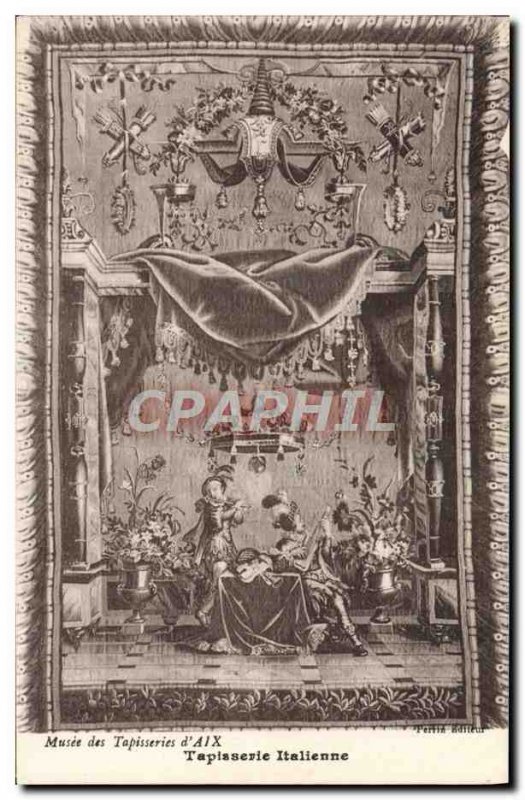 Old Postcard Aix en Provence tapestries of Italian Tapestry Museum