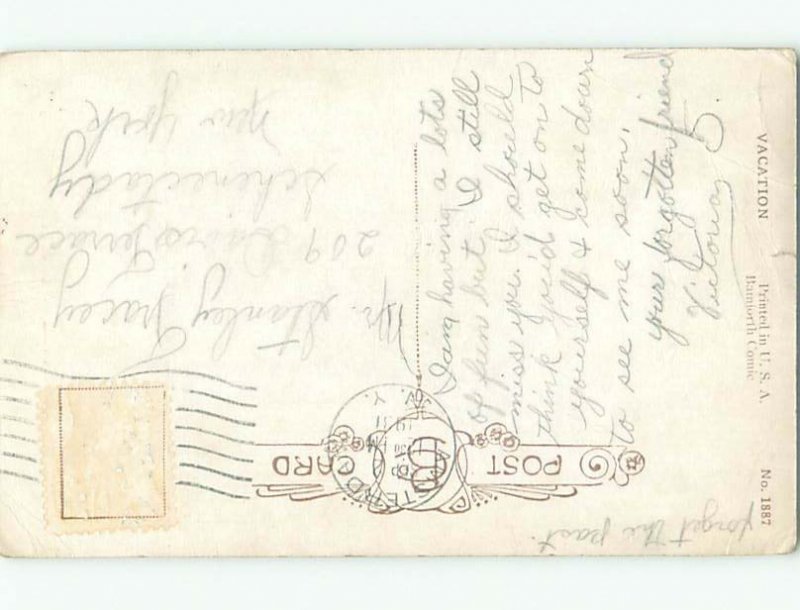 Bamforth Risque Comic SEXY GIRL ON WATERSLIDE AB6898