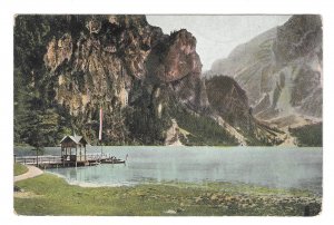 Pragser Wildsee Lake Boat Dock Austria Tyrol Alps Wurthle & Sohn Postcard