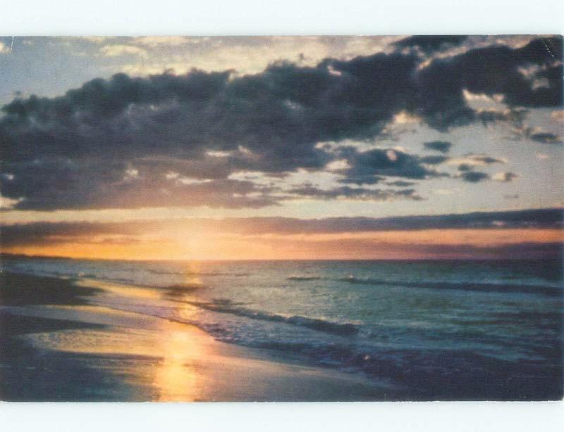 1950's SUNSET ON NORTH SHORE BEACH Postmarked Souris - Near Montague PE d7469