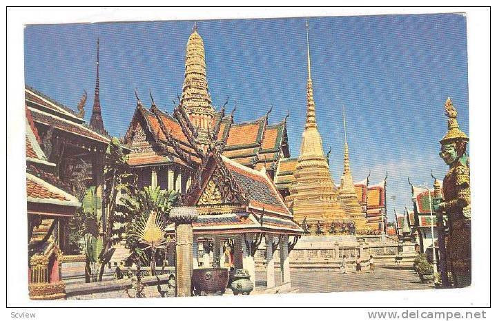 The Temple of the Emerald Buddha in Bangkok, Thailand, 40-60s