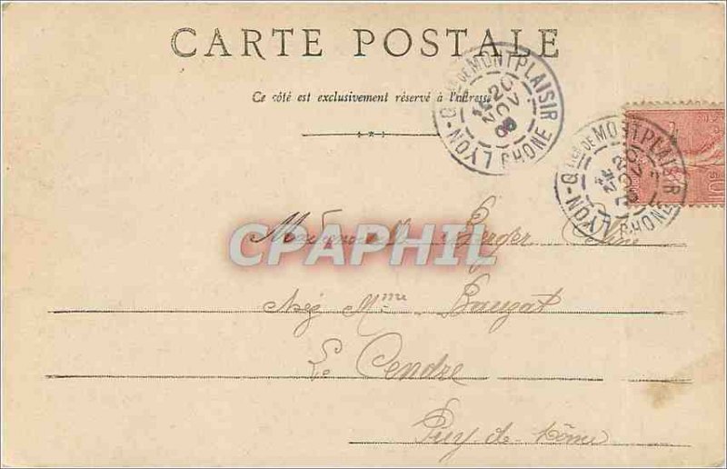 Old Postcard Lyon Place Bellecour (1900 card)