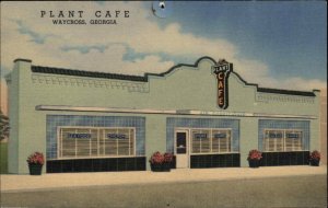 Waycross Georgia GA Plant Caf� Art Deco Linen Vintage Postcard