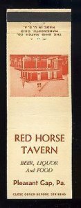 Pleasant Gap, Pennsylvania/PA Match Cover/Matchbook, Red Horse Tavern, Fifties?