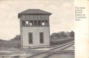 Columbus Kansas Interlocking Switch Station Vintage Postcard KK447