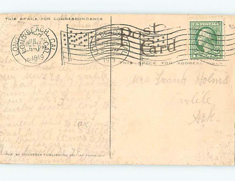 Divided-Back BOTANICAL SCENE Postmarked Long Beach California CA HJ7240