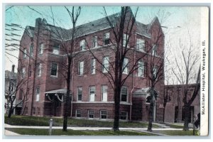 1921 McAllister Hospital Exterior Building Waukegan Illinois IL Vintage Postcard