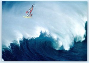 WINDSURFING JAWS, Maui Hawaii HI ~ Surfer ROBERT TERITEHAU 5x7  Postcard 2001
