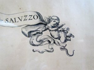 1682 MAP of SALUZZO ITALY by G. BOETTO Salvtiarum Civitas vulgo Saluzzo antique 