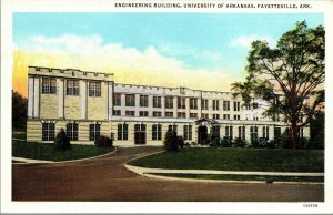 Vtg Fayetteville AR Engineering Building University of Arkansas 1930s Postcard