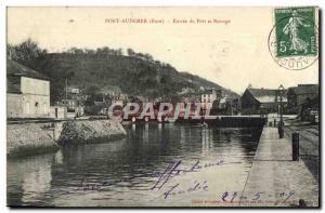 Old Postcard Pont Audemer Entree Du Port And Dam