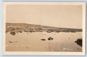 Alaska AK Postcard RPPC Photo View Of Anchorage Harbor McCain c1910's Antique