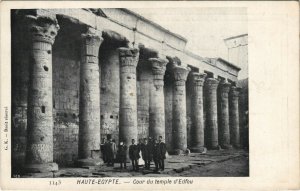 PC EGYPT, HAUTE EGYPTE, COUR DU TEMPLE D'EDFOU, Vintage Postcard (b39487)