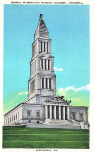 George Washington Masonic National Memorial Alexandria Virginia Vintage Postcard