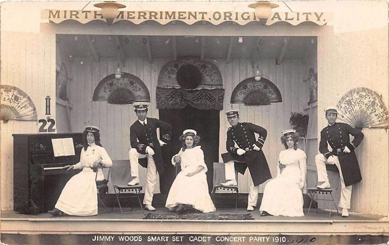 Jimmy Woods Smart Set Cadet Concert Party 1910 Real Photo Postcard