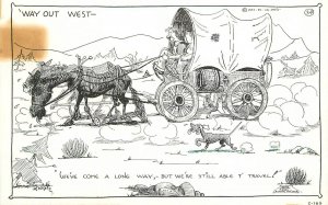 Postcard 1937 Hal Empie desert comic wagon dog comic humor gloss tone 23-12399