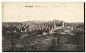 Old Postcard Fougeres General view of the Rock Jack Wolf