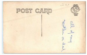 c1910's Grandpa Smoking Pipe Little Boy Sitting Chair RPPC Photo Postcard 