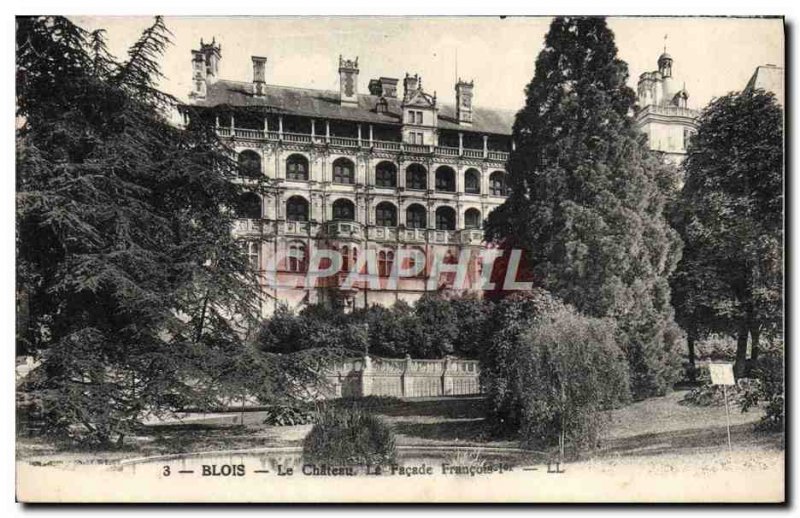 Old Postcard Blois Chateau Francois 1er The Facade