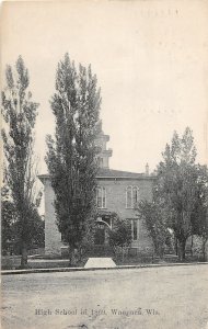 F90/ Waupaca Wisconsin Postcard 1924 high School in 1869