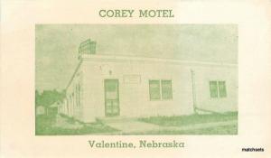 1940s Corey Motel roadside Green Tint Valentine Nebraska postcard 6449