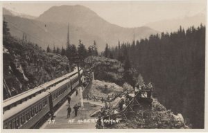 Train At Albert Canyon BC Canada Old Real Photo Postcard