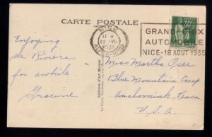 1935 France Sc #264 Nice Promenade Grand Prix Automobile Event Au...