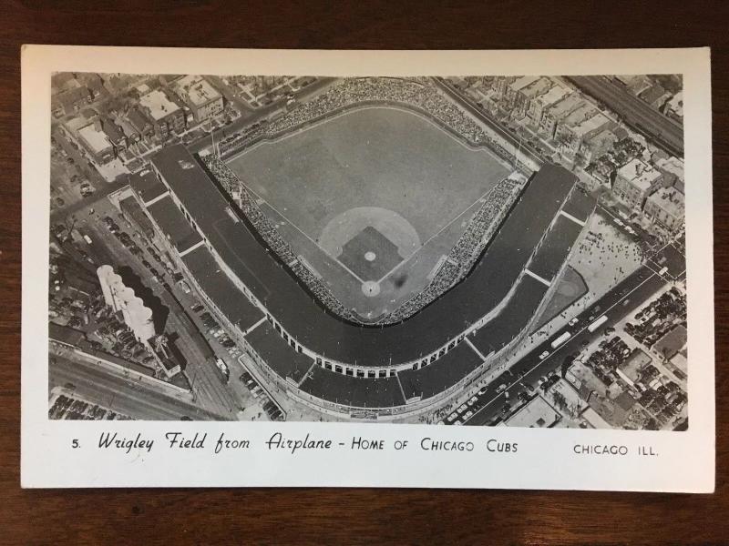 RPPC 1930s Wrigley Field from Airplane Home of the Chicago Cubs by Grogen D15