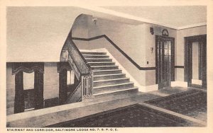 Stairway And Corridor Baltimore Lodge Baltimore, Maryland USA Unused 