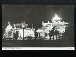 Devon TORQUAY The Pavilion at Night c1950s RP Postcard by Kenneth E. Ruth A5113