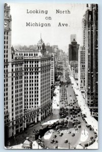 Chicago Illinois IL Postcard RPPC Photo Looking North On Michigan Avenue 1947