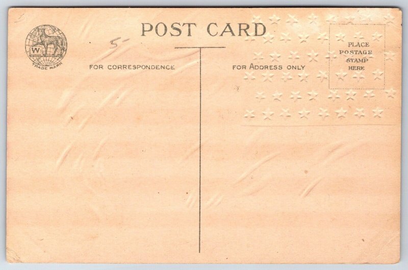 Ellen H Clapsaddle Patriotic~Flag~Star Spangled Banner-Oh! Long May It Wave~WOLF